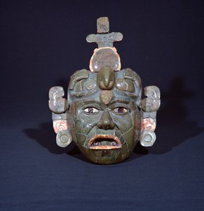 Begrafenismasker uit Tikal, Peten, Guatemala, Vroege Klassieke Periode (ca. 200-600 AD)